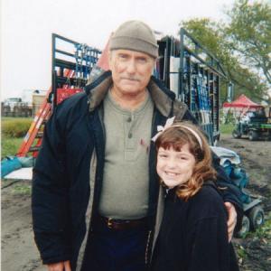 Robert Duvall and Jennifer Stone on the set of Secondhand Lions