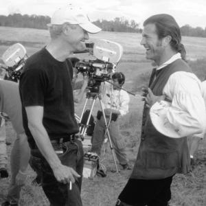 Still of Mel Gibson and Roland Emmerich in The Patriot 2000