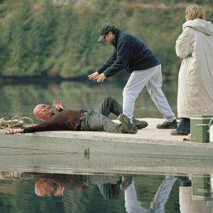 Still of Robert Englund and Ronny Yu in Freddy vs. Jason (2003)