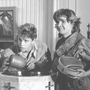 Still of Corey Feldman and Corey Haim in The Lost Boys 1987