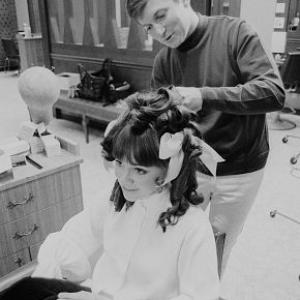 Sally Field getting her hair done, c. 1968