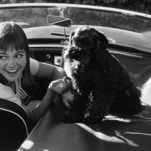 Sally Field at home in her 1965 MGB C. 1965