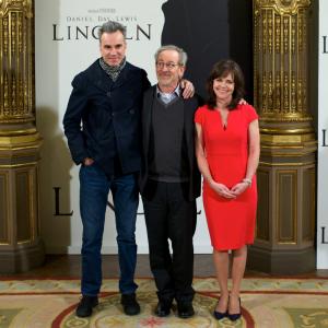 Daniel DayLewis Steven Spielberg and Sally Field attend the Lincoln photocall at Casa de America on January 16 2013 in Madrid Spain