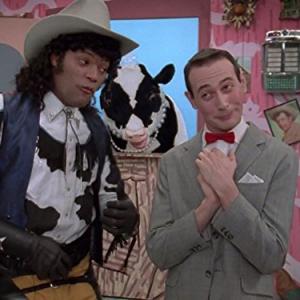 Still of Laurence Fishburne and Paul Reubens in Peewees Playhouse 1986