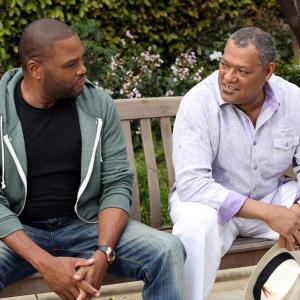 Still of Laurence Fishburne Anthony Anderson Tracee Ellis Ross and Taylor Anthony in Blackish 2014