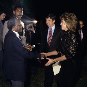 Jane Fonda Desmond Tutu and Tom Hayden circa 1980s