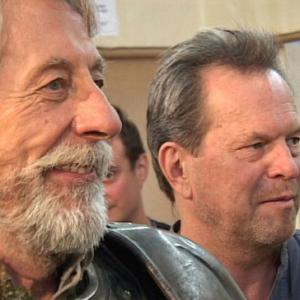 Still of Terry Gilliam and Jean Rochefort in Lost in La Mancha (2002)