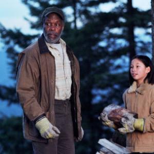 Danny Glover as Jake and Zo Weizenbaum as Lenny in WOODCUTTER