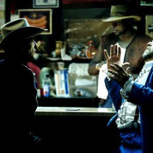 Still of John Goodman and Bob Dylan in Masked and Anonymous (2003)