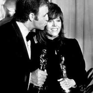 Academy Awards 44th Annual Gene Hackman and Jane Fonda with their Oscars 1972