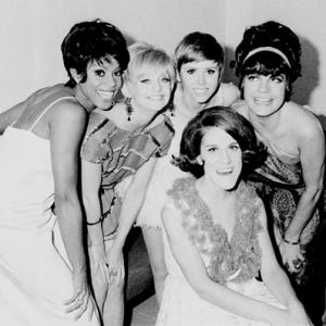 Teresa Graves, Goldie Hawn, Judy Carne, Ruth Buzzi, Jo Anne Worley during the making of 