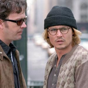 Still of Johnny Depp and Timothy Hutton in Secret Window 2004