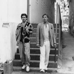 Still of Don Johnson and Glenn Frey in Miami Vice (1984)
