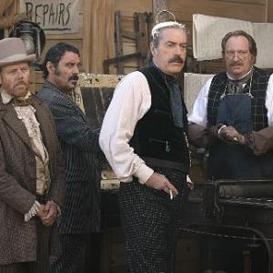 Still of Jeffrey Jones, Powers Boothe, Ian McShane and William Sanderson in Deadwood (2004)