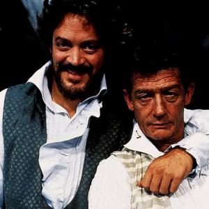 John Hurt and Raul Julia in Roger Corman's Frankenstein Unbound (1990)
