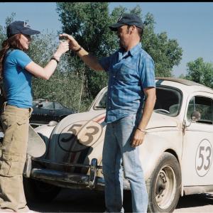 Still of Michael Keaton and Lindsay Lohan in Herbie Fully Loaded 2005