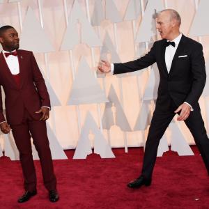 Michael Keaton and David Oyelowo at event of The Oscars 2015