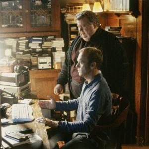 Still of Michael Keaton and Ian McNeice in White Noise 2005