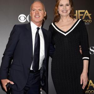 Geena Davis and Michael Keaton at event of Hollywood Film Awards (2014)