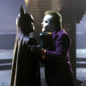 Still of Jack Nicholson and Michael Keaton in Batman 1989