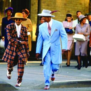 Still of Denzel Washington and Spike Lee in Malcolm X 1992