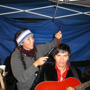 Hair Department head Nanci Cascio on the set of Sueño with John Leguizamo.