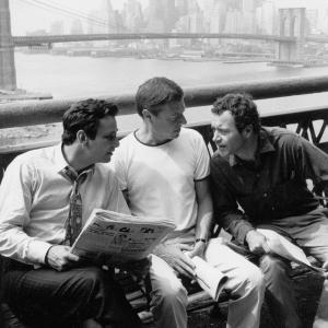 Luv Peter Falk Producer Marty Manulus and Jack Lemmon behind the scenes 1966 Columbia