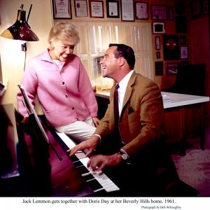 Jack Lemmon with Doris Day at her Beverly Hills home 1961
