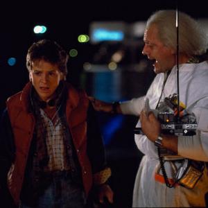 Still of Michael J. Fox and Christopher Lloyd in Atgal i ateiti (1985)