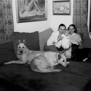 Bela Lugosi with wife and baby at home circa early 1940s IV
