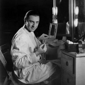 Bela Lugosi, at dressing table, Universal Photo, circa 1931, **I.V.