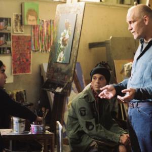 Still of John Malkovich and Max Minghella in Art School Confidential 2006