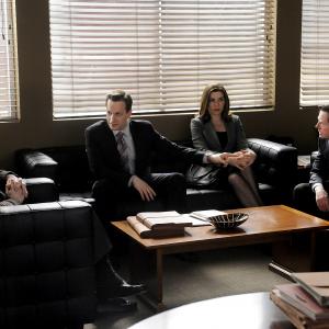 Still of Michael J Fox Julianna Margulies and Josh Charles in The Good Wife 2009
