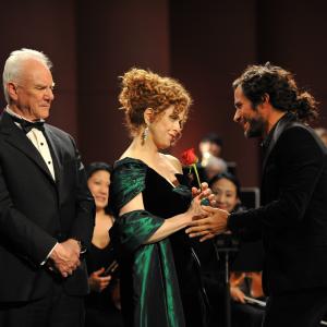 Still of Malcolm McDowell, Bernadette Peters and Gael García Bernal in Mozart in the Jungle (2014)