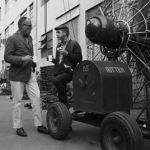 Steve McQueen and John Sturges on the Goldwyn Studio lot in Hollywood CA