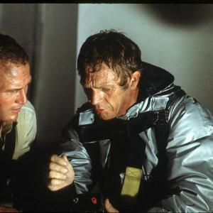 Still of Paul Newman and Steve McQueen in The Towering Inferno 1974