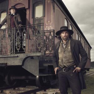 Still of Colm Meaney and Anson Mount in Hell on Wheels (2011)