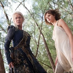 Still of Helen Mirren and Felicity Jones in The Tempest 2010