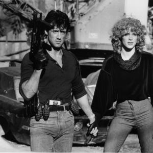 Still of Sylvester Stallone and Brigitte Nielsen in Cobra (1986)