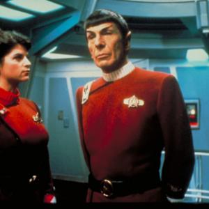 Still of Kirstie Alley and Leonard Nimoy in Star Trek The Wrath of Khan 1982