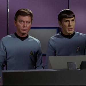 Still of Leonard Nimoy and DeForest Kelley in Star Trek 1966