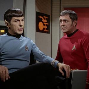 Still of Leonard Nimoy and James Doohan in Star Trek 1966