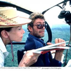 Peter OToole and Sian Phillips in a helicopter searching for Angel Falls Venezuela 1970  1978 Bob Willoughby
