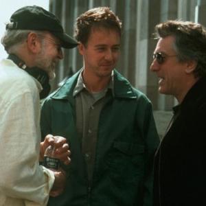Robert De Niro, Frank Oz and Edward Norton in The Score (2001)