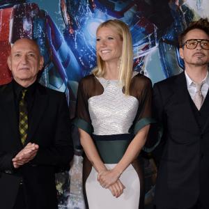 Robert Downey Jr Gwyneth Paltrow and Ben Kingsley at event of Gelezinis zmogus 3 2013