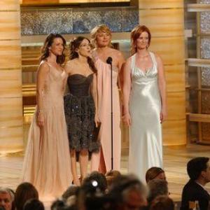 Golden Globe Awards 1252004 L to R Kristin Davis Sarah Jessica ParkerKim Cattrall  Cynithia Nixon Greg Harbaugh