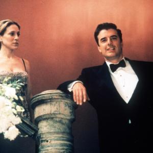 Still of Sarah Jessica Parker and Chris Noth in Sex and the City 1998