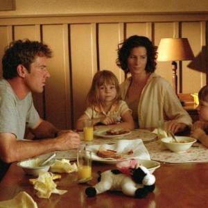 Still of Dennis Quaid Rachel Griffiths and Angus T Jones in The Rookie 2002