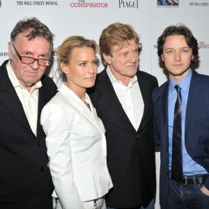 Robert Redford, Robin Wright, James McAvoy and Tom Wilkinson at event of The Conspirator (2010)