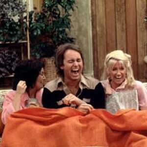 John Ritter, Suzanne Somers and Joyce DeWitt in Three's Company (1977)